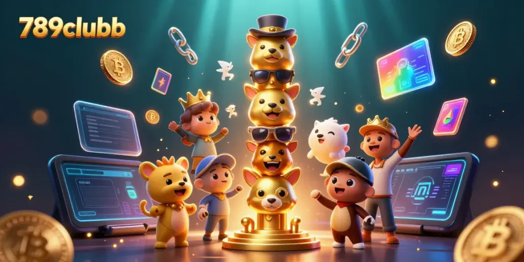 Experience thrilling gameplay with 789clubb's vibrant casino elements, showcasing crypto coins and dynamic visuals.
