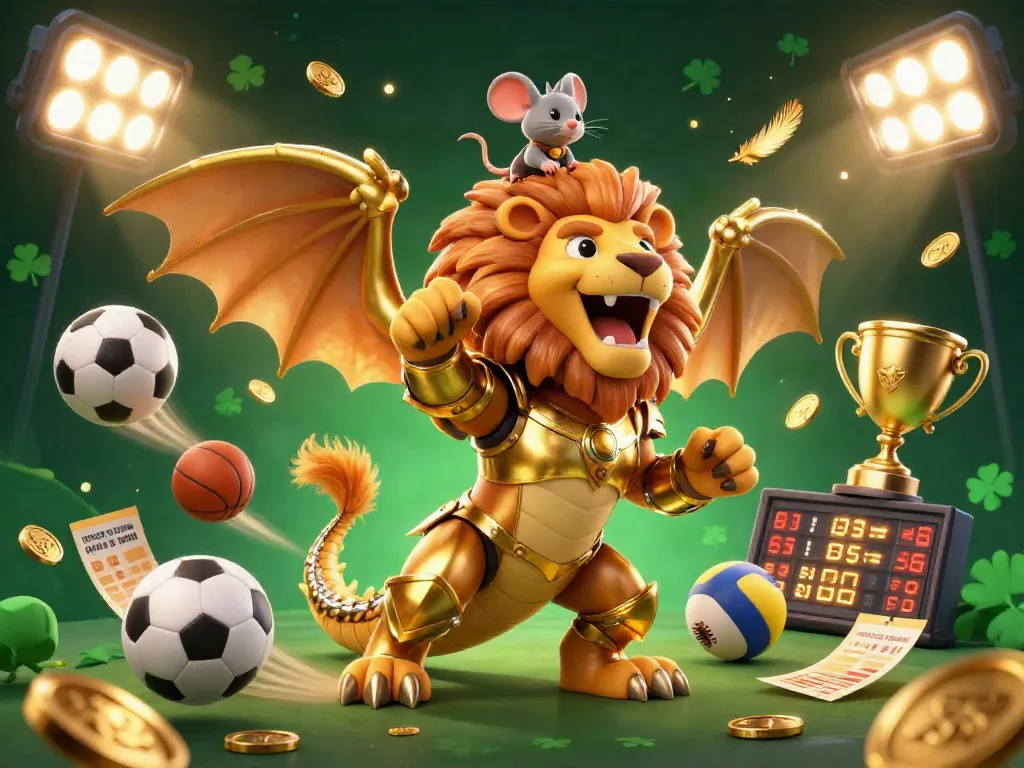 Experience the thrilling action at nhà cái gem88 with a dynamic 3D casino scene featuring an armored chimera and vibrant game elements.