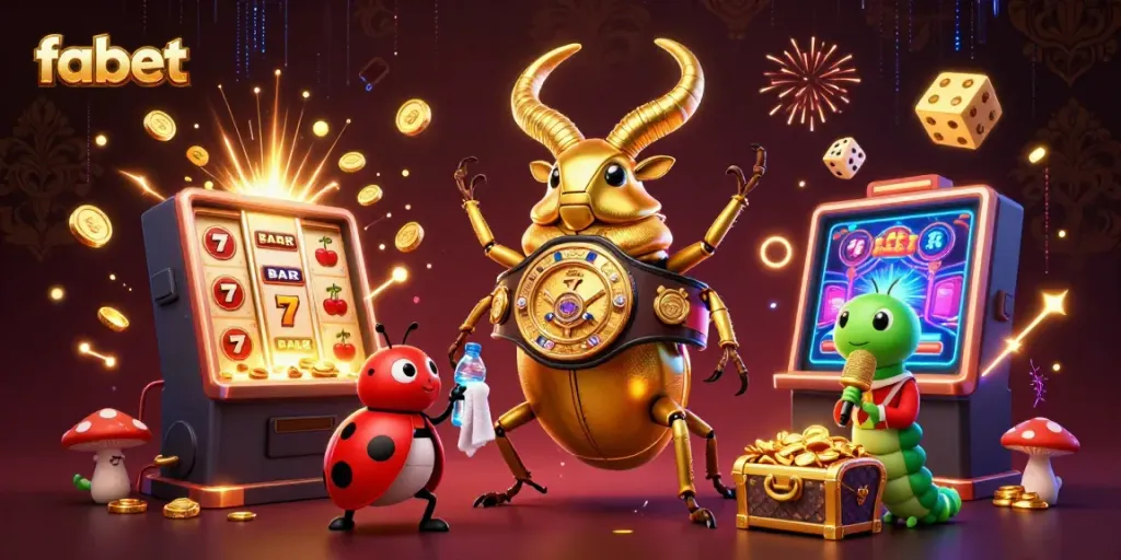 Engage in thrilling fantastical battles at fabet with colorful, vibrant casino game elements in a rich casino atmosphere.