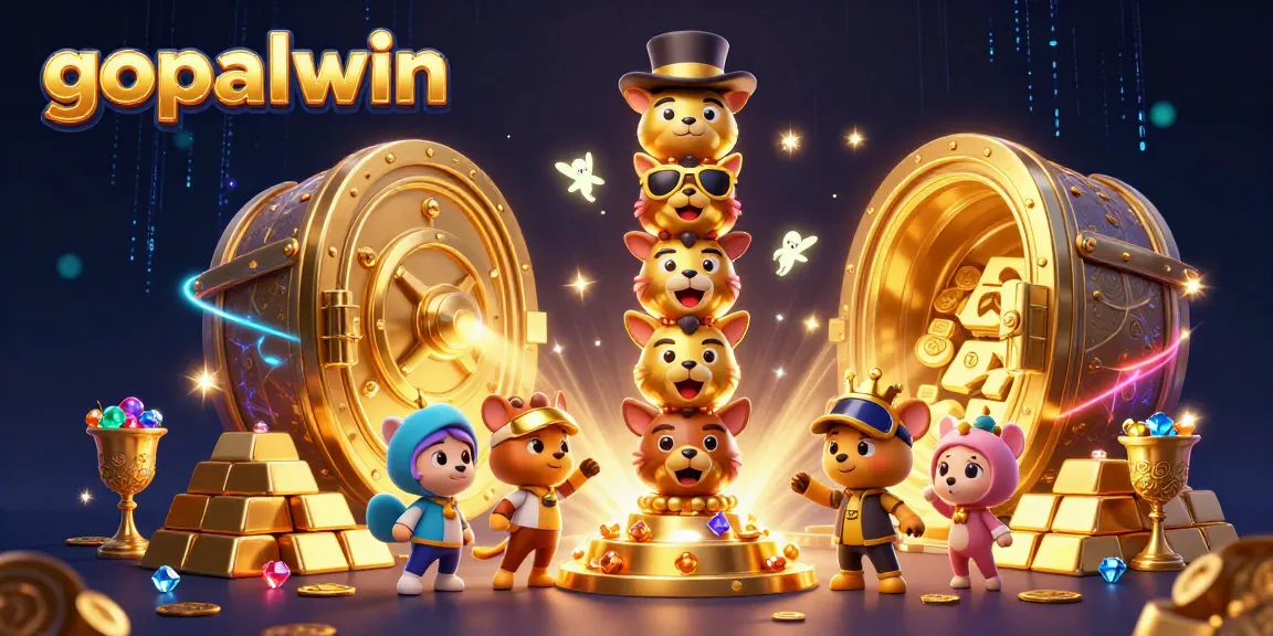 Engage with Gopalwin's vibrant casino energy featuring golden treasures, whimsical characters, and dazzling effects.