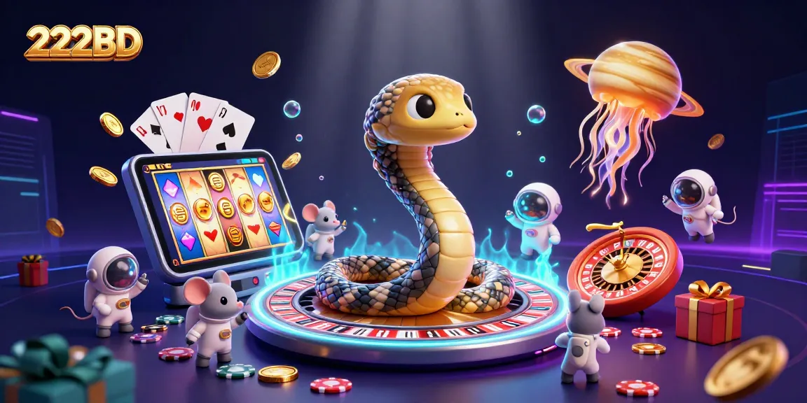 Engage with the 222BD universe as astronaut mice bet against cosmic dealers in a vibrant casino.