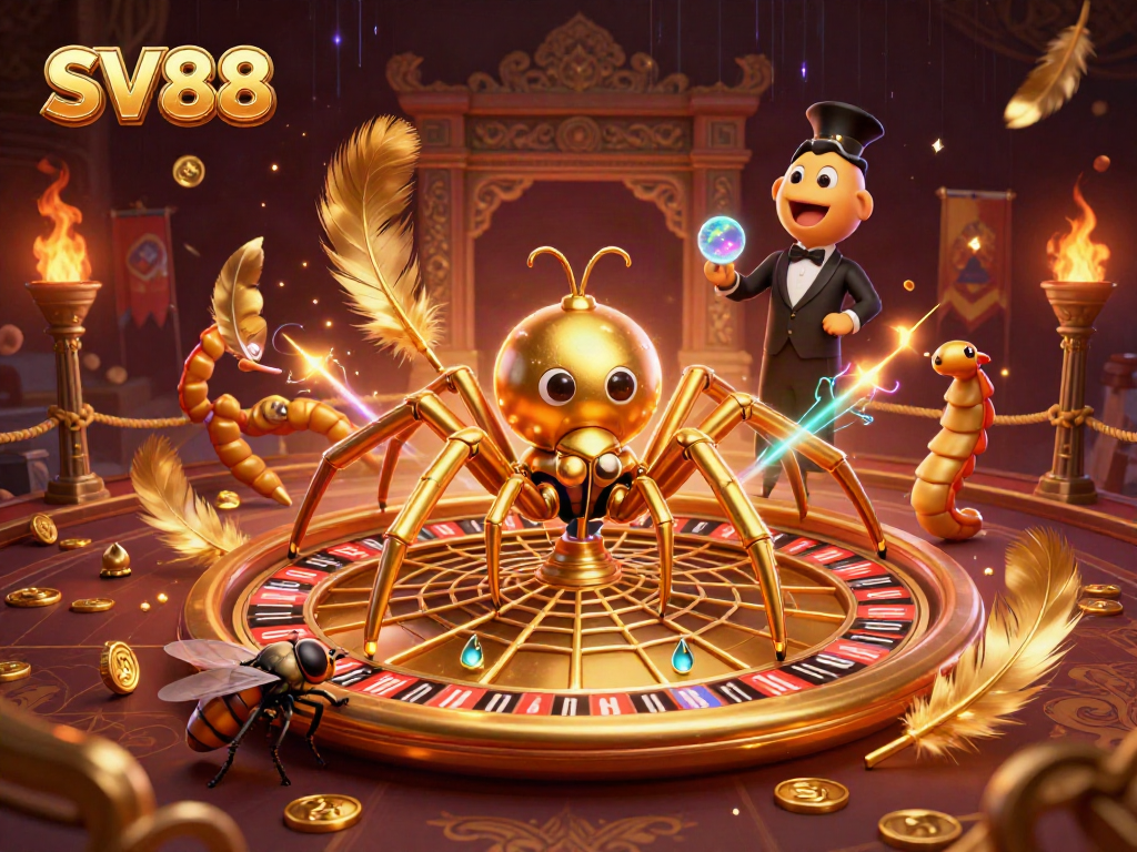 Spin the roulette wheel at SV88 with a dynamic 3D spider and centipede croupier.