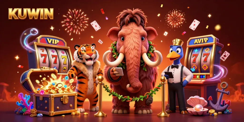 KUWIN creates an engaging casino atmosphere with unique characters and vibrant elements that enhance the gaming experience.