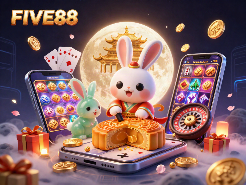 Experience thrilling online gambling at FIVE88 with vibrant casino-themed gaming elements.