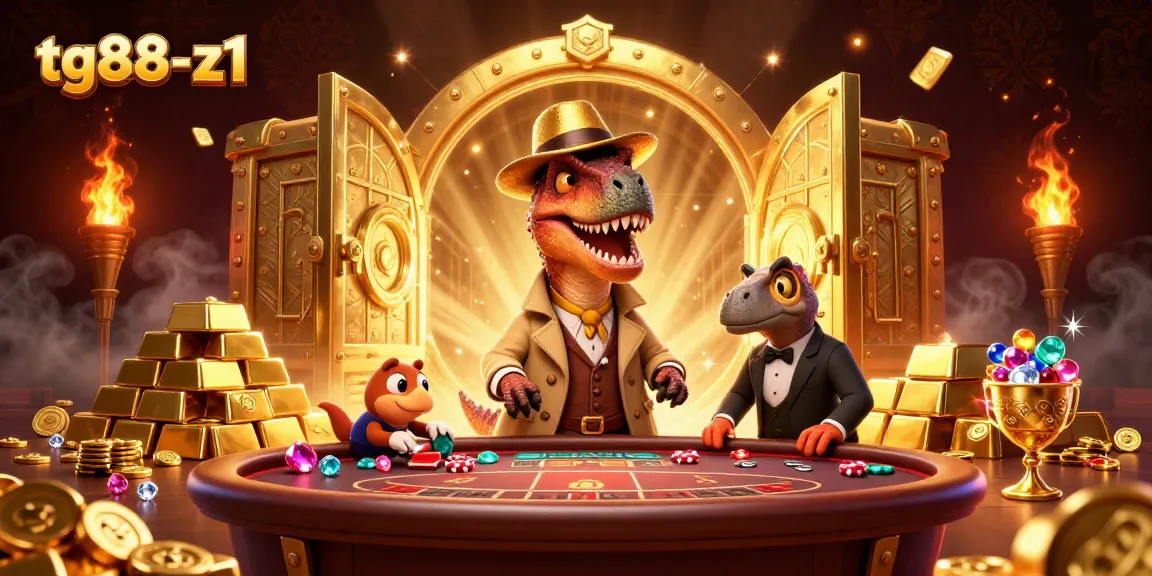 tg88-z1 velociraptor card counter discreetly playing blackjack with other characters in a vibrant casino scene