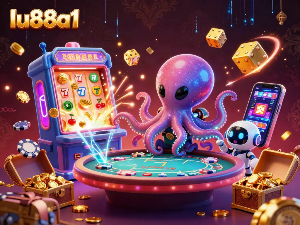 Spin and win with lu88a1 at a vibrant online casino featuring an alien octopus and dynamic games.